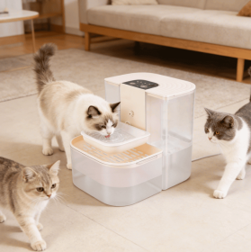 Intelligent automatic pet water dispenser with dual tanks and filtration system