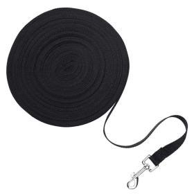 Dog Leash Long Obedience Recall Foot Feet Training Lead 6/15/23/33/50/100 FT (Length: 100 FT, Color: Black)
